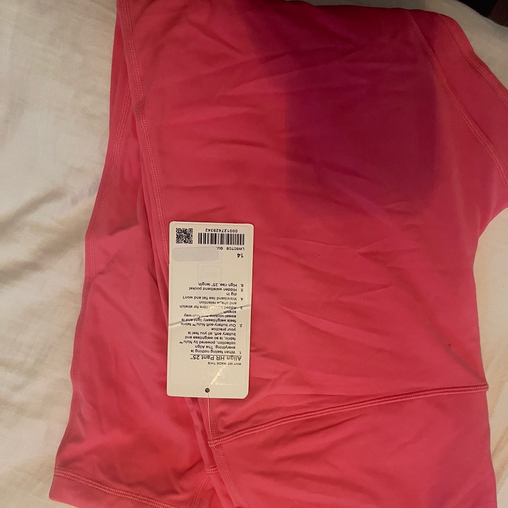 NWT Hot Pink Lululemon Align 25" Size 14